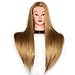 Hairdressing Training Heads 100% Synthetic Fiber Hair Mannequin Styling Dolls Head (Table Clamp Holder Included) ESJ2718P