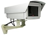 La cámara de seguridad XPHome es una fiel imitación de una cámara de vigilacia profesional. La carcasa, fabricada en ABS y la visera superior en metal (a prubea de lluvia) le permiten utilizar la cámara ficticia en instalaciones al aire libre. Está provista con un LED intermitente para simular el funcionamiento.