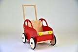 SchwabenKids Auto rot oder blau Bremse Lauflernwagen Puppenwagen Lauflernhilfe Holz Gehfrei Clip Räder Holzpuppenwagen - 2