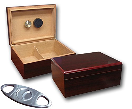Prestige Import Group Executive Cherry Humidor with Free Lever Cutter