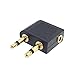Price comparison product image Ainstsk Airplane Headphone/Earphone Socket Adaptor 3.5mm Stereo Jack Socket to a Dual Prong 1/8' (3.5mm) Airline Jack Works for Sony, Bose, Beats, Apple JVC, Sennheiser, Panasonic, Betron etc