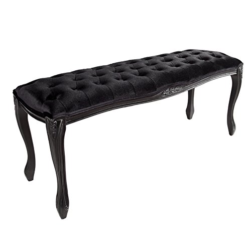 Edle Design Bank BOUTIQUE 115cm Samt Schwarz Sitzbank für Schlafzimmer oder Flur Edle Design Bank BOUTIQUE 115cm Samt Schwarz Sitzbank für Schlafzimmer oder Flur