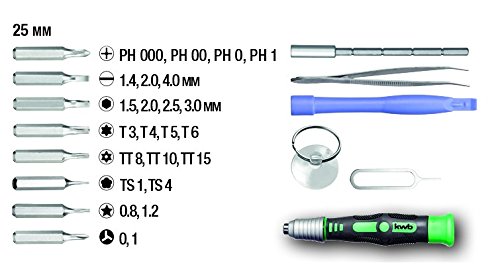 kwb Bitbox Bits for Bytes 119100 (Reparaturset für Smartphone und Elektronikgeräte, mit Pinzette, Saugnapf und Hebelwerkzeug) - 10