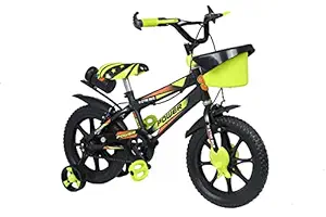Norman Jr,FUN14 Collection -Bike for Boys and Girls, Kids Bicycle 14 Inch with Training Wheels for Ages 3-7 Years Old, Toddler Bike with 95% Assembled (Green Colour)