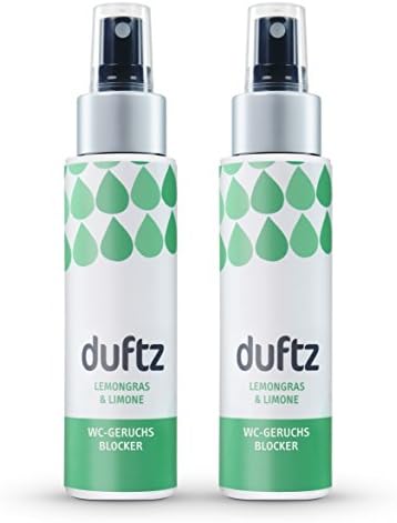duftz® "Lemongras &amp; Lime" WC odour blocker when using the toilet, at least 100 applications, 75ml toilet fragrance for on the move, toilet, bathroom, guest WC