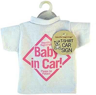 NEW T-SHIRT STYLE BABY ON BOARD CAR SIGN CHILDREN KIDS TODDLERS WINDOW EASY FOLD (Pink)