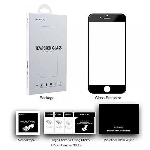 Ganvol Panzerglasfolie Apple iPhone 6 / 6S 3D Touch kompatible Hartglas Glasfolie (Es schützt den ebenes Display und gekrümmten Rand), schwarz - 8