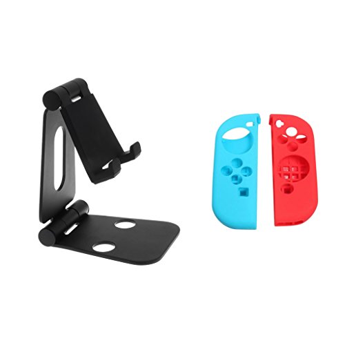 Preisvergleich Produktbild MagiDeal Anti-Rutsch Controller Schutzhülle + Universal Ständer Halterung für Nintendo Switch Spielkonsole
