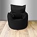 Childrens 100% Cotton Twill Pre-Filled Bean Chair, Black