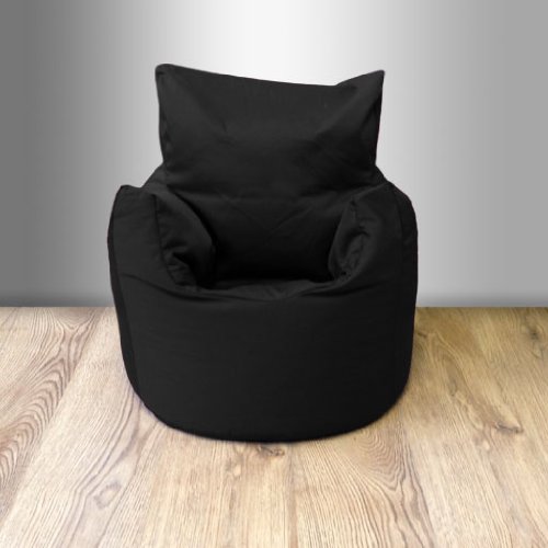 Childrens 100% Cotton Twill Pre-Filled Bean Chair, Black