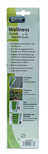 Cornat Pet Handbrause mit Bürste, weiß / grün, THHB3300 - 6