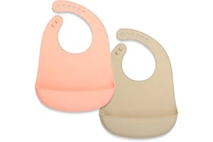 Lilly Moon Silikon Lätzchen Baby, BPA-frei wasserdicht mit Auffangschale, Baby Latz abwaschbar, Silikon Babylätzchen und Kleinkinder Jungen und Mädchen, Babyzubehör