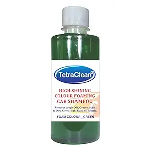 Tetraclean Color Foam Car Shampoo for Machine Wash|High Shining and Degreasing Color Foam Car Shampoo| Removes Tough Oil, Stains & Dirt, and Grease |Gives High Shine to Vehicles / 250ml / Green Color