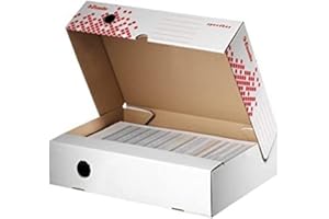 Esselte Boîte d'archives Speedbox, lot de 25, 80 mm, 623910, Blanc