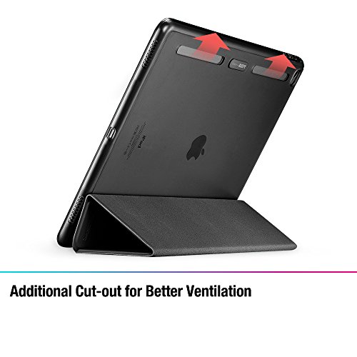 iPad Pro 12.9 (2015 Moell) Hülle, ESR® Auto Schlaf/Aufwachenen Funktion PU Ledertasche mit Translucent Rücken Abdeckung (Silikon Rahmen + Hart PC Zurück) mit Kühlloch Schutzhülle für iPad Pro 12.9 (Schwarz) - 4