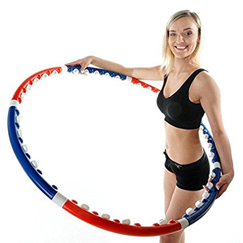 Hoopomania Massage Hula Hoop Reifen - Fitnessreifen mit 35 eingebauten Massagenoppen zum Abnehmen für Erwachsene, Anfänger und Fortgeschrittene