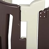 BABY VIVO Laufgitter Laufstall Baby Absperrgitter Krabbelgitter Schutzgitter für Kinder aus Kunststoff mit Tür und Spielzeug – Brown - 8