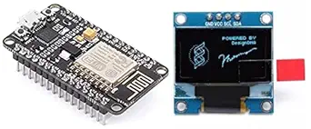 Generic ESP8266 Nodemcu Esp8266 Lua Amica WiFi Internet of Things Development Board Cp2102 Iot+Generic D1286464 Rsi 0.96 Inch 4pin Iic, I2c OLED Display Module for Arduino, Blue