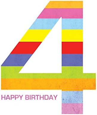 Happy 4th Birthday Card - Finished with Crystal Holographic Glitter