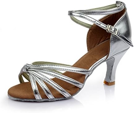 Vesi - Women's Ballroom Latin Dance Shoes Sandals Silver Knot 4UK