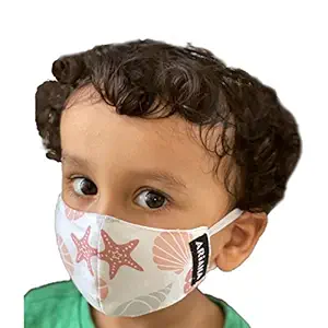 ARiANA DuoSafe Unisex Kids Very Fine Cotton Cloth Reusable Face Mask (Extra Small 2-4 Years, Mixed Designs and Colors, Multicolour)