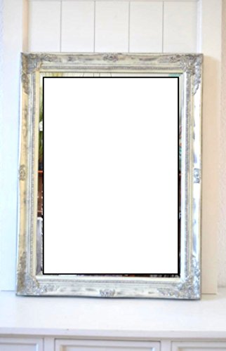 Wandspiegel Spiegel Landhaus Garderobenspiegel antik grau Vintage shabby Ornament ca. 62 x 82cm - 2