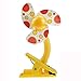 Produktbild Vaycally Cute Portable Mini Baby USB und Batterie Dual-Verwenden Clip-on Stroller Fan Clip Lüfter Tischventilator für Trolley Ventilator Kinderbett Kinderwagen (Gelb)