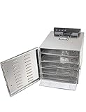 Séchoir à Fruits Maison Numérique, Mini Déshydrateur D'aliments, Fonction de Préservation, Température Réglable, Durée Programmable, avec 6 Plateaux en Acier Inoxydable, Gris, 360W