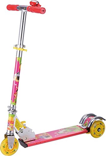 3 wheeel ABEC-7 rodamientos ruedas patinete plegable T-bar con intermitente de CE certificado, rojo