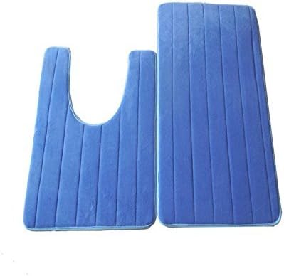 Welim Toilet Mat Cotton Toilet Mat Pedestal Mat Bathroom Rug Toilet Pedestal Rug for bathroom or toilet U type blue