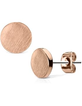 KULTPIERCING - Ohrringe Rund Brushed Finish 1 Paar Ohrstecker 316 L Chirurgenstahl / Edelstahl Damen Schmuck Ohr-Schmuck...