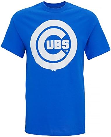 American Sports Merchandise Men's Official Chicago Cubs Logo Royal T-Shirt, Blue, Large