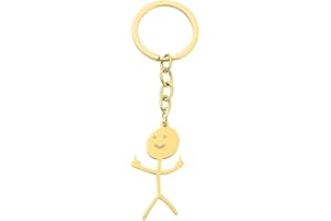 VZUHSW 1 pcs drôle Smiley Figurine de visage langue des signes porte-clés doigt Stickman mignon tendance sac clé de voiture pendentif Couple cadeau porte-clés, C