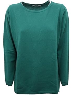 B7816 maglione donna KANGRA CASHMERE verde sweater woman