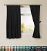 H.Versailtex Solid Thermal Insulated Blackout Pencil Pleat Anti - Mite Curtains for Bedroom with Two Free Tiebacks - Black, Energy Saving & Noise Reducting, 66" Width x 54" Drop, Set of 2 pieces