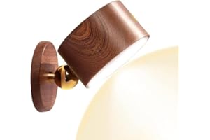 JinsenTGG Wall Light, 360° Free Rotation LED Indoor Lamp Light with Rechargeable Battery Operated, Touch Control 3 Color Modes Wall Sconces Mordern Dimmable Night Lights for Living Room Bedrooms