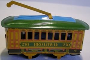 PYXEL STUDIO clockwork tin toy vehicle tram car. wind up mechanical collectible