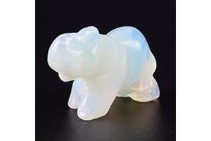 Ouubuuy Pierre Precieuses Naturelle Lithotherapie Pierre de Guérison Mineraux Collection Reiki Accessoires-Main Sculptée Elephant