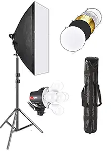 Eloies Simpex PRO HD LED 5 Photo & Video Studio Light Softbox, Continuous Lights | YouTube Shooting,Film Making, Videography, Portrait, Product Photography | (Pack of 1 Light), with 43inch Reflector