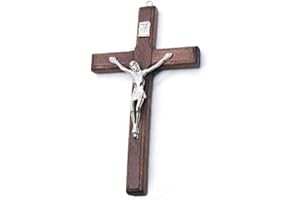 CAWHUI Wooden Cross Hanging Religious Worship Symbol For Home Decoration, Brown Wooden Catholic Crucifix Orament, Decorative Accessories