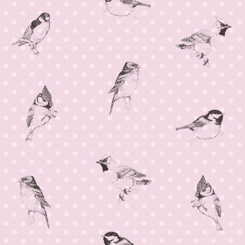Esta Belle Rose Tapete 115747 Tapeten mit Vögeln rosa