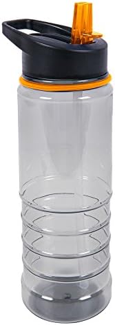 Sports Drink Bottle with Straw Flippable Drinking Spout and Carry Handle 750ML