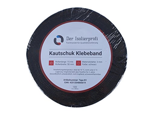 Kautschuk-Isolierklebeband 50 x 3 mm schwarz, 15 mtr., Original "Der Isolierprofi" Kautschukklebeband