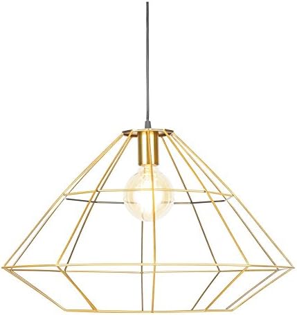 Cult Living Geometric Metal Cage Pendant Light, Brushed Brass