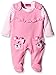 SALT AND PEPPER Baby Girls' Plain Crew Neck Long Sleeve Footie Pink Rosa (bubblegum 840) 50 (EU)