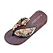 Produktbild LILIHOT Damen Böhmen Blumenstrand Sandalen Wedge Platform Thongs Slippers Flip Flops Zehentrenner Orthesen Flip Flops Flache Füße Casual Slippers Sommer Mode Sommerschuhe
