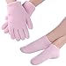 Produktbild Pretty See Multifunktions-Feuchtigkeitshandschuhe und Socken Set Intensive Feuchtigkeits-Gel Handschuhe und Socken Feuchtigkeitsspendende Spa-Handschuhe und Socken, geeignet für Erweichung Füße und H (Rosa set)