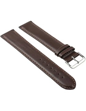 Ersatzband Uhrenarmband Leder Band Braun XXL 25782S, Stegbreite:22mm