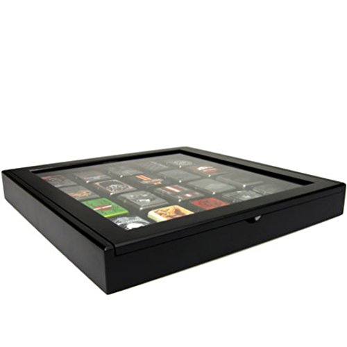 Sammler-Vitrine für 20 Zippo Feuerzeuge, schwarzes Holz - 2