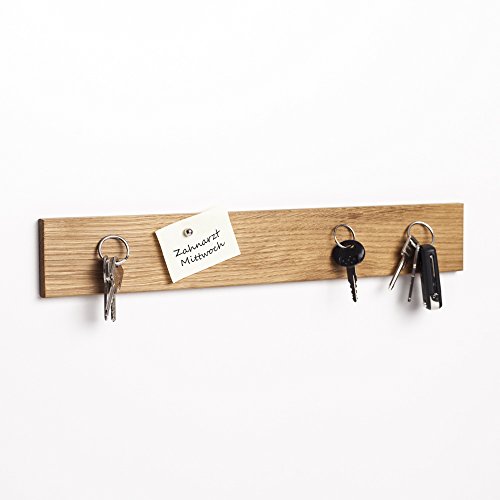 Magnet Schlüsselbrett Holz Schlüsselkasten Schlüsselhalter magnetisch Eiche 45cm - 2